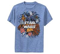 STAR WARS Manga Boys Short Sleeve Tee Shirt, Royal Blue Heather, Small