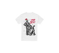 Star Wars - "Merry Christmas Droids" T-Shirt für Herren (Weiß) 2XL