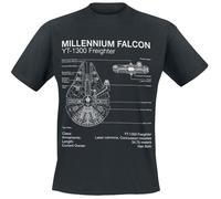 Star Wars Millenium Falcon Sketch T-Shirt schwarz in L