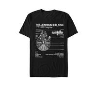 Star Wars - Millenium Falcon Sketch - T-Shirt - Schwarz - S - 100% Baumwolle,Jersey Schwarz S