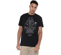 Star Wars Herren Millenium Lines T-Shirt, Schwarz, XXL