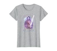 Star Wars: Obi-Wan Kenobi No Such Thing As Luck Portrait T-Shirt, Damen, Grau Meliert, S