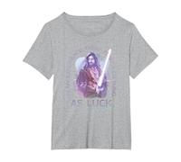 Star Wars: Obi-Wan Kenobi No Such Thing As Luck Portrait T-Shirt, Damen Große Größen, Grau Meliert, 1X