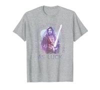 Star Wars: Obi-Wan Kenobi No Such Thing As Luck Portrait T-Shirt, Herren, Grau Meliert, XL