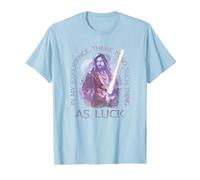 Star Wars: Obi-Wan Kenobi No Such Thing As Luck Portrait T-Shirt, Herren, Himmelblau, L