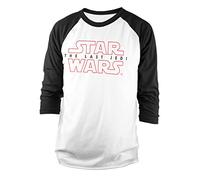 Star Wars Offizielles Lizenzprodukt The Last Jedi Logo Baseball Lange Ärmel T-Shirt (Weiß/Schwarz), Medium