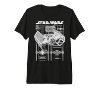 Star Wars Original Trilogy Tie Fighter Blue Print Schematics Premium T-Shirt