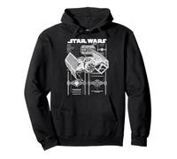 Star Wars Original Trilogy Tie Fighter Blue Print Schematics Pullover Hoodie