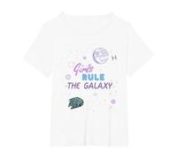 Star Wars Outer Space Girls Rule The Galaxy T-Shirt T-Shirt, Damen Große Größen, Weiß, 5X