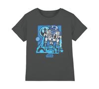 Star Wars Papercut R2D2 Kinder T-Shirt, Anthrazit, 7-8 J
