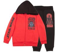 STAR WARS Passende Sets für Jungen Darth Vader Pullover Hoodie und Jogger Fleece Set für Jungen 2-teiliges Set, rot / schwarz, 5-6
