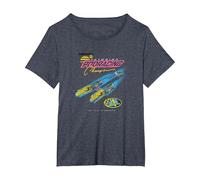 Star Wars Pod Racing Champion Neon Space Racer T-Shirt, Damen Große Größen, Blau Meliert, 2X