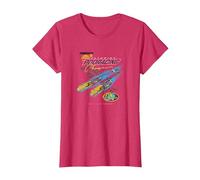 Star Wars Pod Racing Champion Neon Space Racer T-Shirt, Damen, Rot Meliert, 3XL