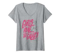 Star Wars Princess Leia Girls Rule The Galaxy T-Shirt mit V-Ausschnitt