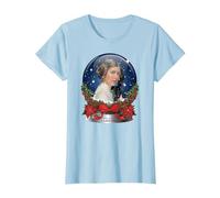 Star Wars Princess Leia I Love You Snow Globe Holiday T-Shirt, Damen, Himmelblau, XXL