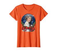Star Wars Princess Leia I Love You Snow Globe Holiday T-Shirt, Damen, Orange, XS
