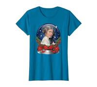 Star Wars Princess Leia I Love You Snow Globe Holiday T-Shirt, Damen, Saphir, XL