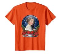 Star Wars Princess Leia I Love You Snow Globe Holiday T-Shirt, Kinder, Orange, 116
