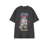 Star Wars R2-D2 Herren-T-Shirt, kurzärmeliges T-Shirt mit Droiden-Druck, Sci-Fi-Film-Fanbekleidung, Geschenk, Lizenzprodukt für Ihn, grau, 3XL