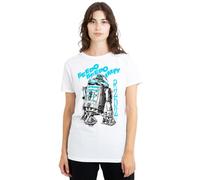Star Wars R2D2 Graff Ladies T Shirt, White, Large
