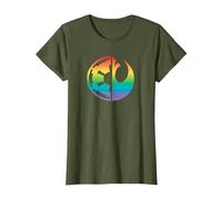Star Wars Rebel Alliance and Galactic Empire Pride T-Shirt, Damen, Olivgrün, XS