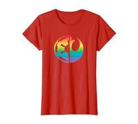 Star Wars Rebel Alliance and Galactic Empire Pride T-Shirt, Damen, Rot, XS