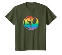 Star Wars Rebel Alliance and Galactic Empire Pride T-Shirt, Kinder, Olivgrün, 128