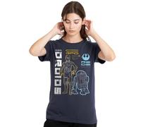 Star Wars Rebel Droids Ladies T Shirt, Deep Navy, Small