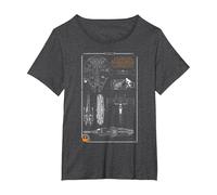 Star Wars Rebel Ship Schematics Dark T-Shirt, Damen Große Größen, Anthrazit Meliert, 5X