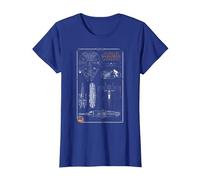Star Wars Rebel Ship Schematics Dark T-Shirt, Damen, Königsblau, XL