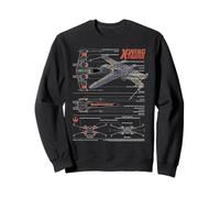 Star Wars Rebel X-Wing Fighter T-65B Schematic Blueprint Sweatshirt