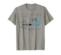 Star Wars Rebel X-Wing Starfighter Schematic T-Shirt, Herren, Schiefergrau, L