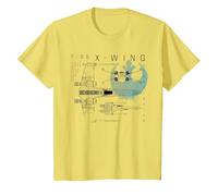 Star Wars Rebel X-Wing Starfighter Schematic T-Shirt, Kinder, Gelb, 128
