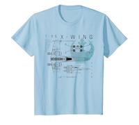 Star Wars Rebel X-Wing Starfighter Schematic T-Shirt, Kinder, Himmelblau, 98