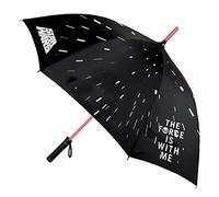Star Wars Regenschirm - Regenschirm in Schwarz mit Rotem Laserschwert Griff - Manuelles Öffnen - Aus 100% Polyester mit Fiberglasgestell - Original Produkt in Spanien Designed