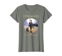 Star Wars Rey BB-8 Episode 7 Jakku Poster Graphic T-Shirt T-Shirt, Damen, Heidekraut/Armeegrün, M
