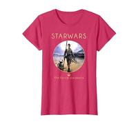 Star Wars Rey BB-8 Episode 7 Jakku Poster Graphic T-Shirt T-Shirt, Damen, Rot Meliert, XXL