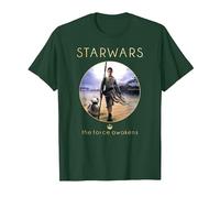Star Wars Rey BB-8 Episode 7 Jakku Poster Graphic T-Shirt T-Shirt, Herren, Waldgrün, XL