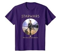 Star Wars Rey BB-8 Episode 7 Jakku Poster Graphic T-Shirt T-Shirt, Kinder, Violett, 140