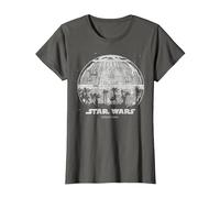 Star Wars Rogue One Palm Tree Death Star T-Shirt, Damen, Anthrazit, XXL