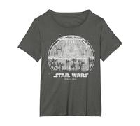 Star Wars Rogue One Palm Tree Death Star T-Shirt, Damen Große Größen, Anthrazit, 3X