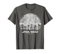 Star Wars Rogue One Palm Tree Death Star T-Shirt, Herren, Anthrazit, L