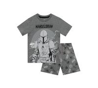 Star Wars Schlafanzug | Mandalorian Schlafanzug | Kurzer Pyjama Jungen | Grau 122
