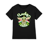 Star Wars St Patrick's Day Grogu Lucky Cute Kinder T-Shirt, Schwarz, 12-13 J