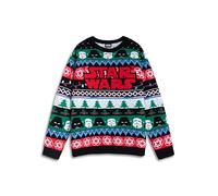 Star Wars Stormtroopers Darth Vader Mehrfarbiger Weihnachtspullover mit Logo | Langärmliger Rundhalsausschnitt für Weihnachtsfeiern | Festliche Herrenbekleidung Merch