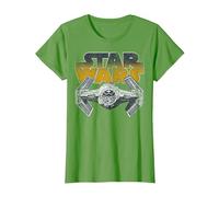 Star Wars Super Retro Tie Fighter Classic Logo T-Shirt T-Shirt, Damen, Hellgrün, XL