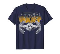 Star Wars Super Retro Tie Fighter Classic Logo T-Shirt T-Shirt, Herren, Marineblau, XL