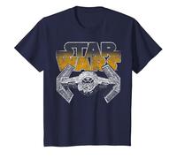 Star Wars Super Retro Tie Fighter Classic Logo T-Shirt T-Shirt, Kinder, Marineblau, 116