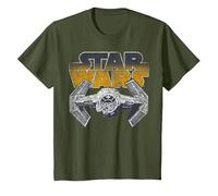 Star Wars Super Retro Tie Fighter Classic Logo T-Shirt T-Shirt, Kinder, Olivgrün, 152