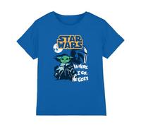 Star Wars Swipe Grogu Kinder T-Shirt, Royalblau, 5-6 J